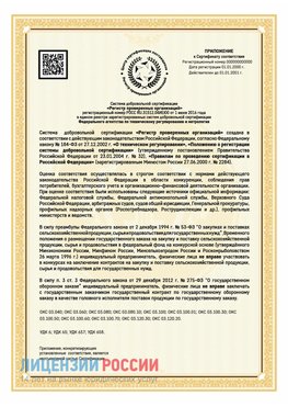 Приложение к сертификату для ИП Железноводск Сертификат СТО 03.080.02033720.1-2020